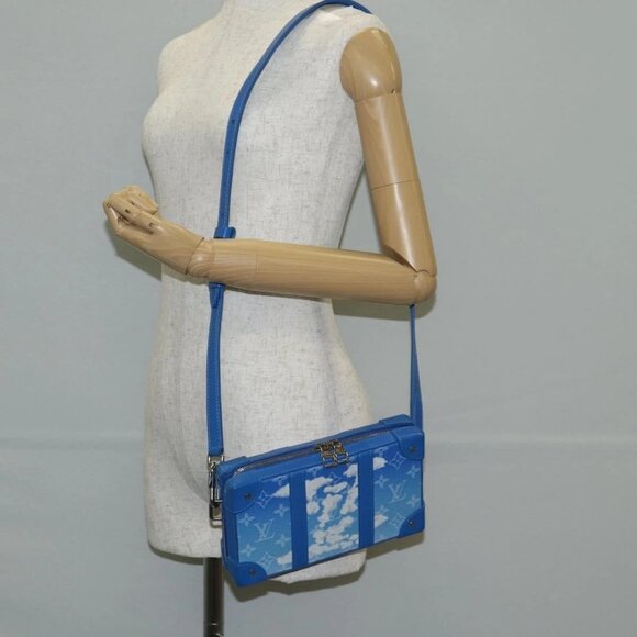 LOUIS VUITTON Monogram Clouds Soft Trunk Wallet Bag Blue M45432 LV Auth 135581A - Picture 14 of 16